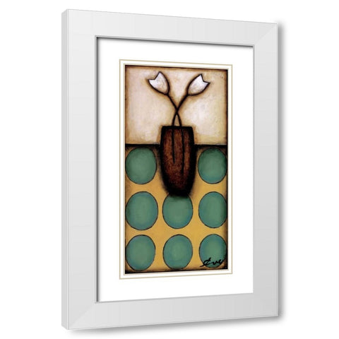 Circles White Modern Wood Framed Art Print with Double Matting by Eve