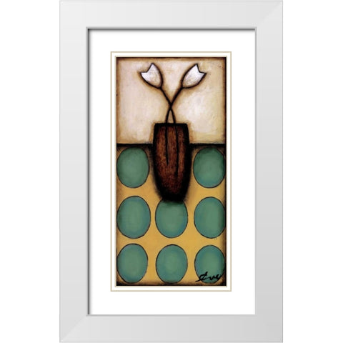 Circles White Modern Wood Framed Art Print with Double Matting by Eve