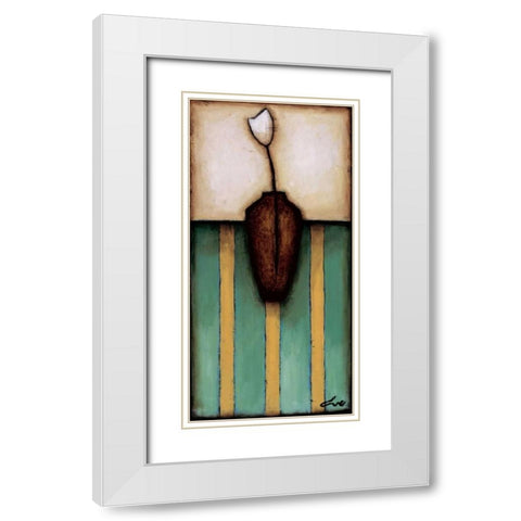 Stripes White Modern Wood Framed Art Print with Double Matting by Eve