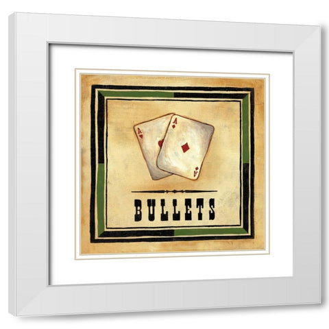 Bullets White Modern Wood Framed Art Print with Double Matting by Anderson-Tapp, Jocelyne