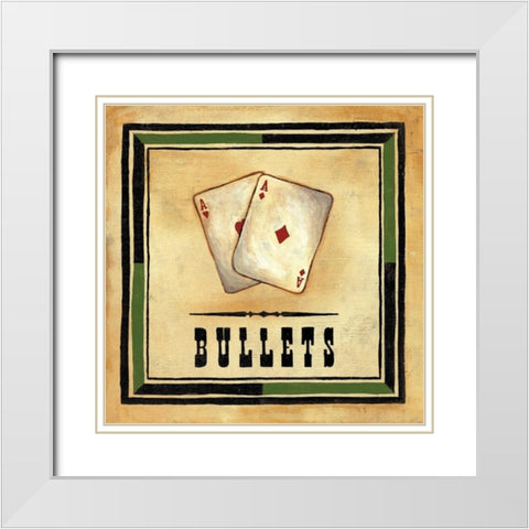 Bullets White Modern Wood Framed Art Print with Double Matting by Anderson-Tapp, Jocelyne