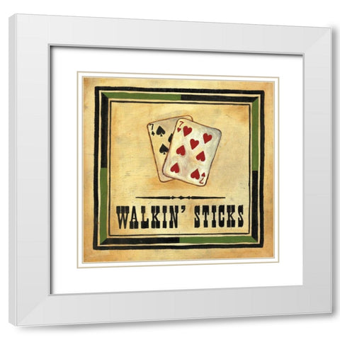 Walkin Sticks White Modern Wood Framed Art Print with Double Matting by Anderson-Tapp, Jocelyne