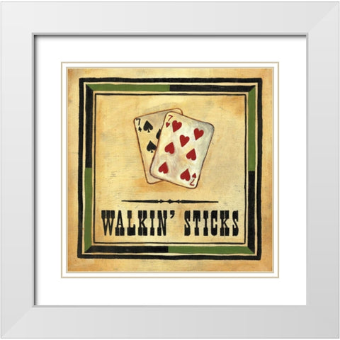 Walkin Sticks White Modern Wood Framed Art Print with Double Matting by Anderson-Tapp, Jocelyne