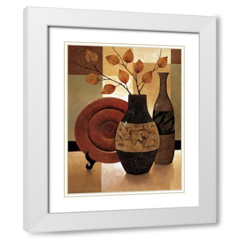 Natures Patchwork I White Modern Wood Framed Art Print with Double Matting by Mallett, Keith