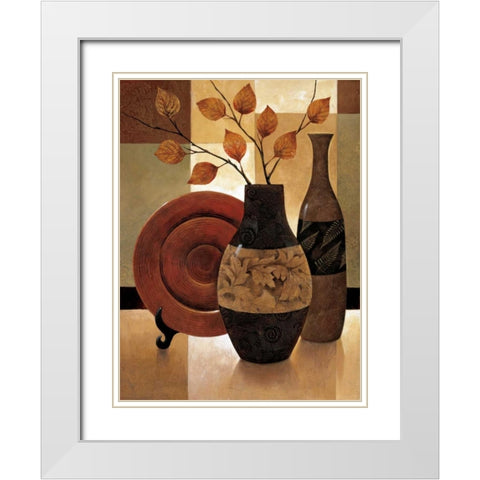 Natures Patchwork I White Modern Wood Framed Art Print with Double Matting by Mallett, Keith