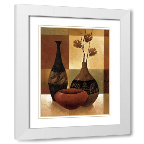 Natures Patchwork II White Modern Wood Framed Art Print with Double Matting by Mallett, Keith