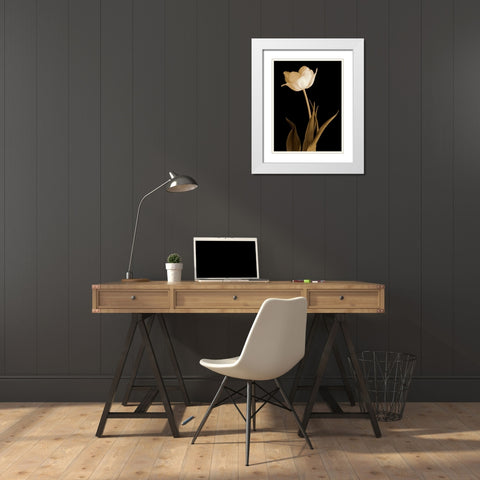 Splendid Beauty White Modern Wood Framed Art Print with Double Matting by Britt, Charles