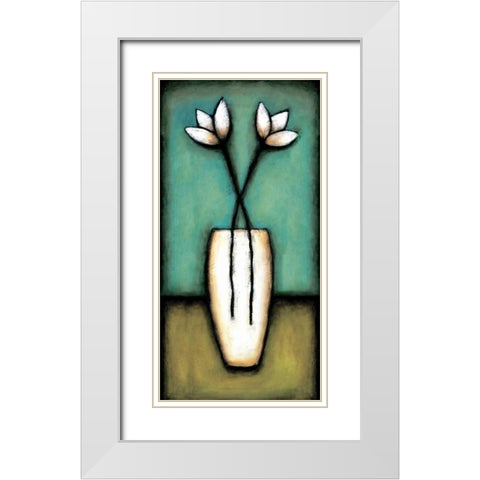 Water Blossoms I White Modern Wood Framed Art Print with Double Matting by Eve
