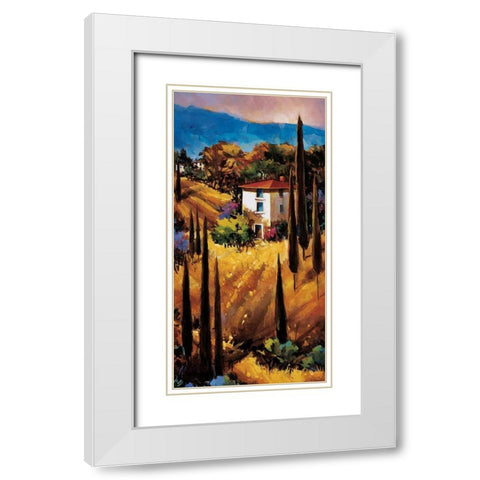 Hills Of Tuscany White Modern Wood Framed Art Print with Double Matting by OToole, Nancy