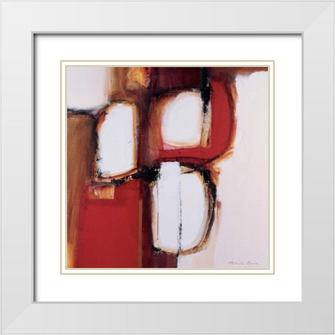African Kraal White Modern Wood Framed Art Print with Double Matting by Barnes, Natasha