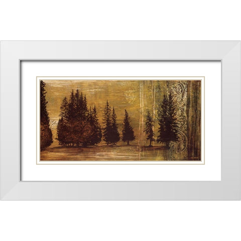 Forest Silhouettes I White Modern Wood Framed Art Print with Double Matting by Thompson, Linda