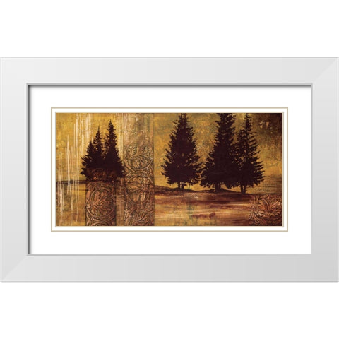 Forest Silhouettes II White Modern Wood Framed Art Print with Double Matting by Thompson, Linda
