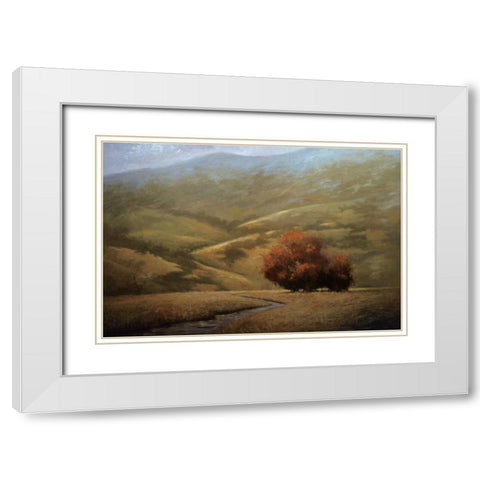 Dwindling Fall White Modern Wood Framed Art Print with Double Matting by Winegar, Simon