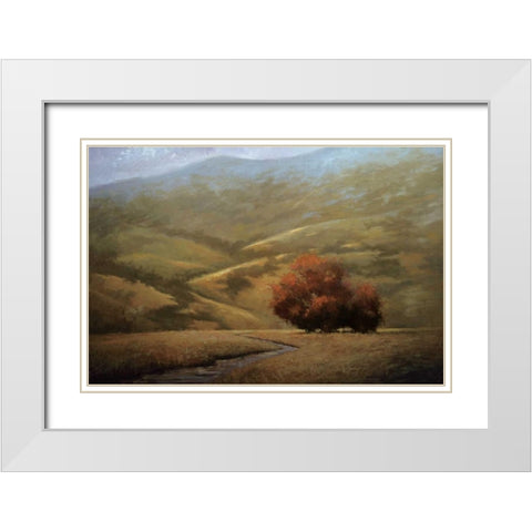 Dwindling Fall White Modern Wood Framed Art Print with Double Matting by Winegar, Simon