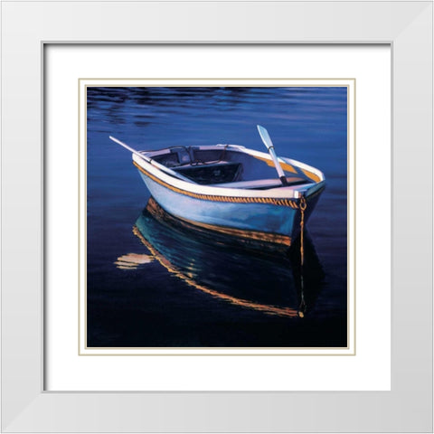 Harbor Glow White Modern Wood Framed Art Print with Double Matting by Swimm, Tom