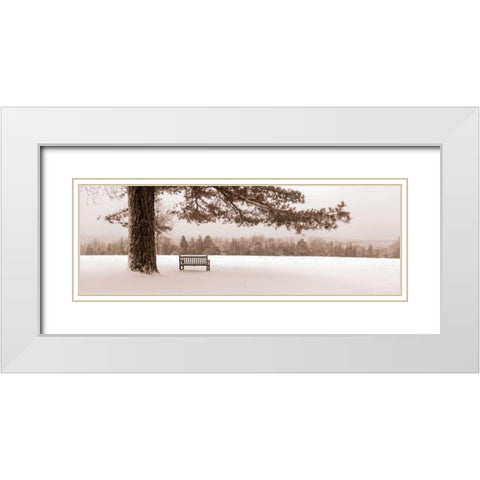 First Snow II White Modern Wood Framed Art Print with Double Matting by Sleeper, Mike