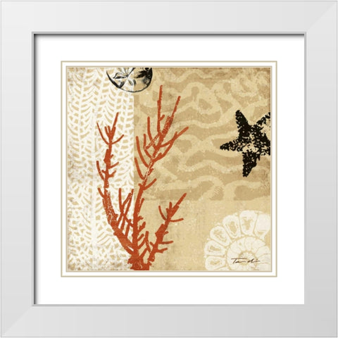 Coral Impressions I White Modern Wood Framed Art Print with Double Matting by Venter, Tandi