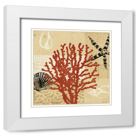 Coral Impressions III White Modern Wood Framed Art Print with Double Matting by Venter, Tandi