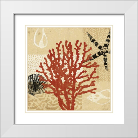 Coral Impressions III White Modern Wood Framed Art Print with Double Matting by Venter, Tandi