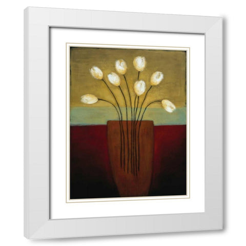 Tulips Aplenty I White Modern Wood Framed Art Print with Double Matting by Eve