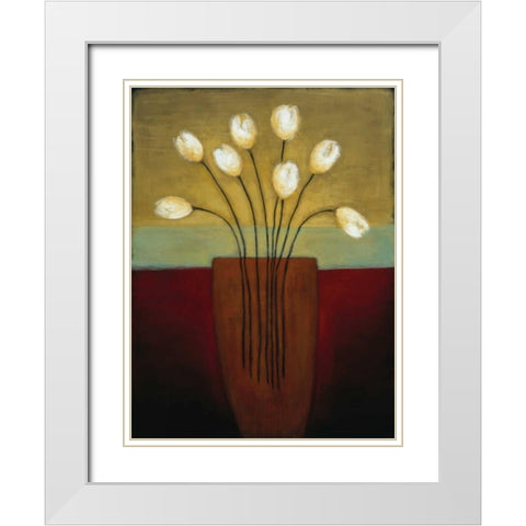 Tulips Aplenty I White Modern Wood Framed Art Print with Double Matting by Eve