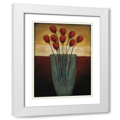 Tulips Aplenty II White Modern Wood Framed Art Print with Double Matting by Eve