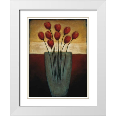Tulips Aplenty II White Modern Wood Framed Art Print with Double Matting by Eve