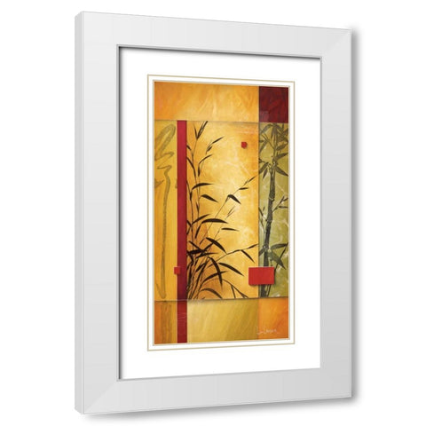 Garden Dance II White Modern Wood Framed Art Print with Double Matting by Li-Leger, Don