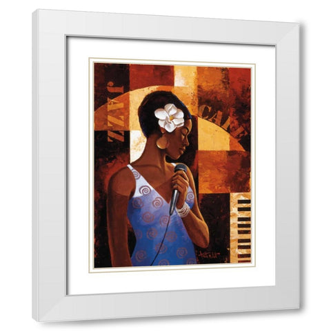 Jazz Cafe White Modern Wood Framed Art Print with Double Matting by Mallett, Keith