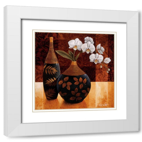 Orquedea Linda I White Modern Wood Framed Art Print with Double Matting by Mallett, Keith