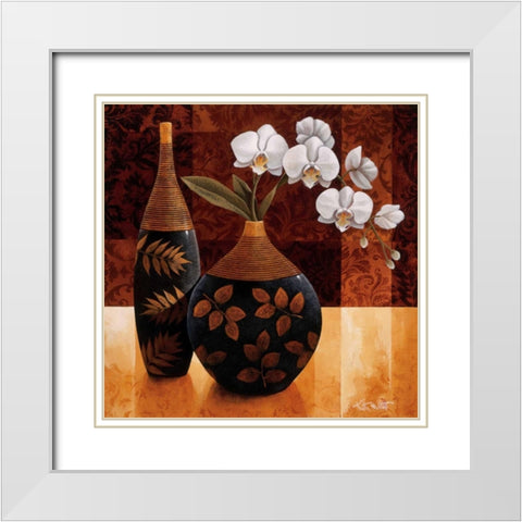 Orquedea Linda I White Modern Wood Framed Art Print with Double Matting by Mallett, Keith