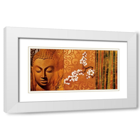 Buddha Panel I White Modern Wood Framed Art Print with Double Matting by Mallett, Keith