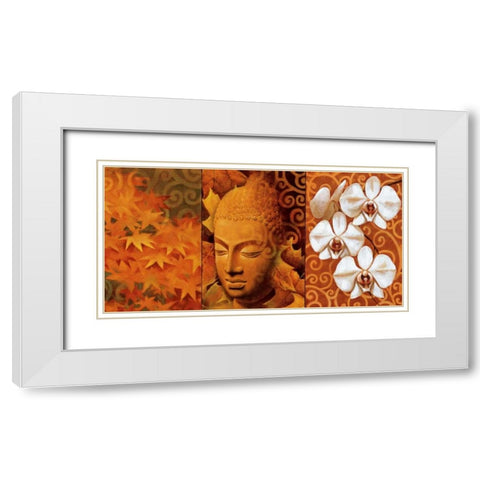 Buddha Panel II White Modern Wood Framed Art Print with Double Matting by Mallett, Keith