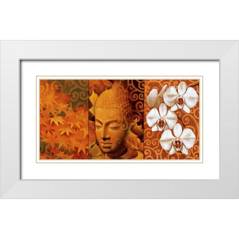 Buddha Panel II White Modern Wood Framed Art Print with Double Matting by Mallett, Keith
