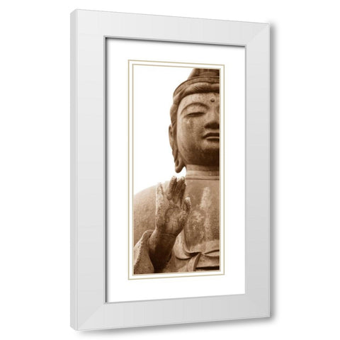Buddha I White Modern Wood Framed Art Print with Double Matting by Maihara/Watt, Jeff/Boyce