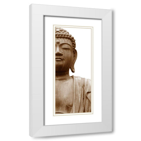 Buddha II White Modern Wood Framed Art Print with Double Matting by Maihara/Watt, Jeff/Boyce
