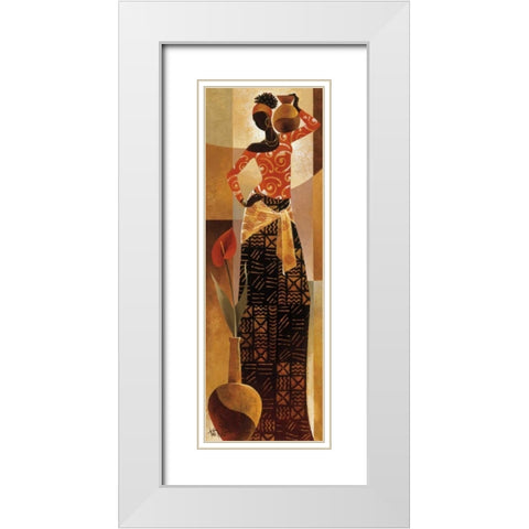 Bahiya White Modern Wood Framed Art Print with Double Matting by Mallett, Keith