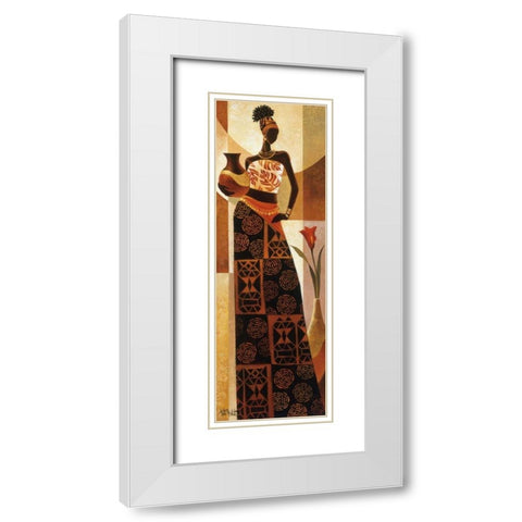 Naima White Modern Wood Framed Art Print with Double Matting by Mallett, Keith