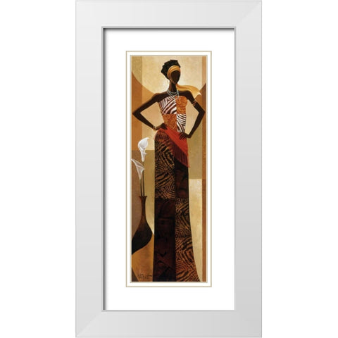 Amira White Modern Wood Framed Art Print with Double Matting by Mallett, Keith