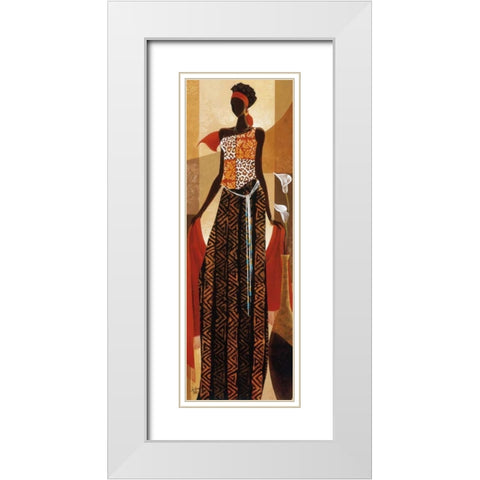 Malaika White Modern Wood Framed Art Print with Double Matting by Mallett, Keith