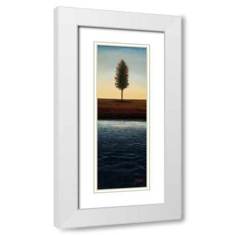 Across the Water I - Blue Landscape White Modern Wood Framed Art Print with Double Matting by St.Germain, Patrick