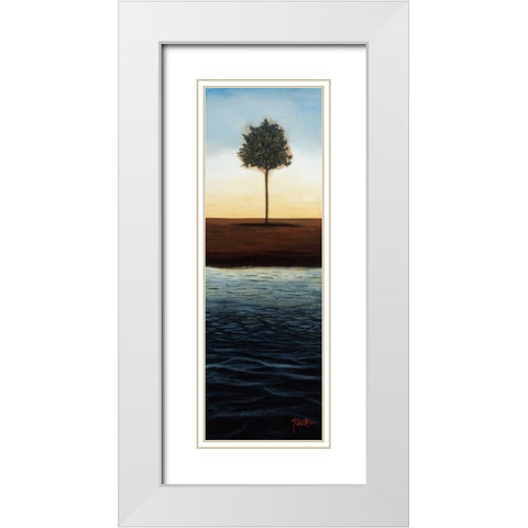 Across the Water II - Blue Landscape White Modern Wood Framed Art Print with Double Matting by St.Germain, Patrick