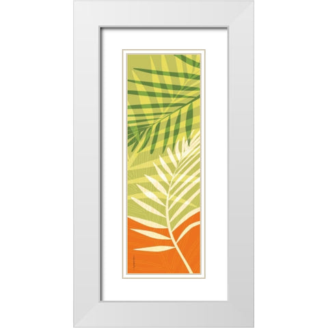 Tropic II White Modern Wood Framed Art Print with Double Matting by Ahava