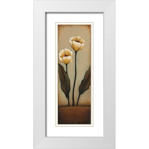 Jardin de Flores I White Modern Wood Framed Art Print with Double Matting by Alves, Helena