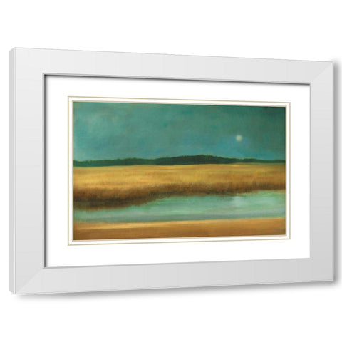 Harvest Moon White Modern Wood Framed Art Print with Double Matting by Gold, Caroline