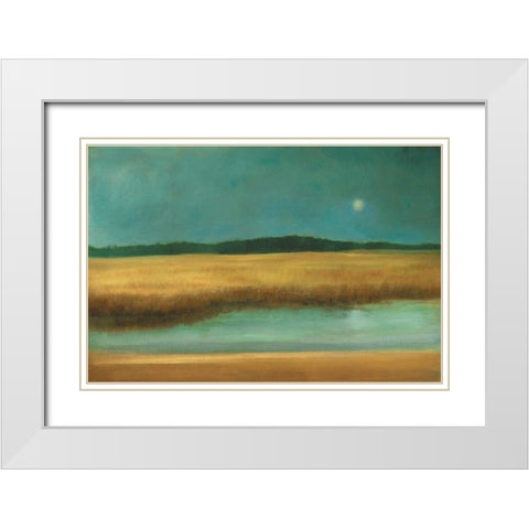 Harvest Moon White Modern Wood Framed Art Print with Double Matting by Gold, Caroline
