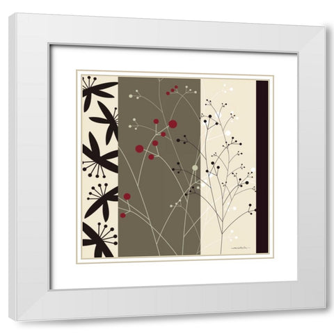 By Design I White Modern Wood Framed Art Print with Double Matting by Ahava