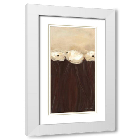 Poppy Bouquet White Modern Wood Framed Art Print with Double Matting by Parker, Karen Lorena