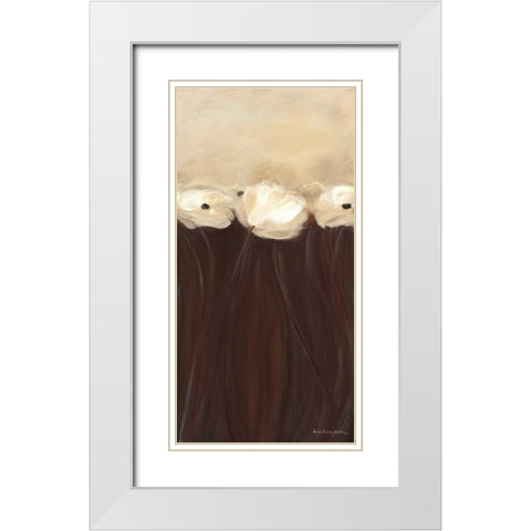 Poppy Bouquet White Modern Wood Framed Art Print with Double Matting by Parker, Karen Lorena