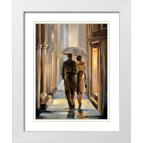 Reflections I White Modern Wood Framed Art Print with Double Matting by Biddle, Trish